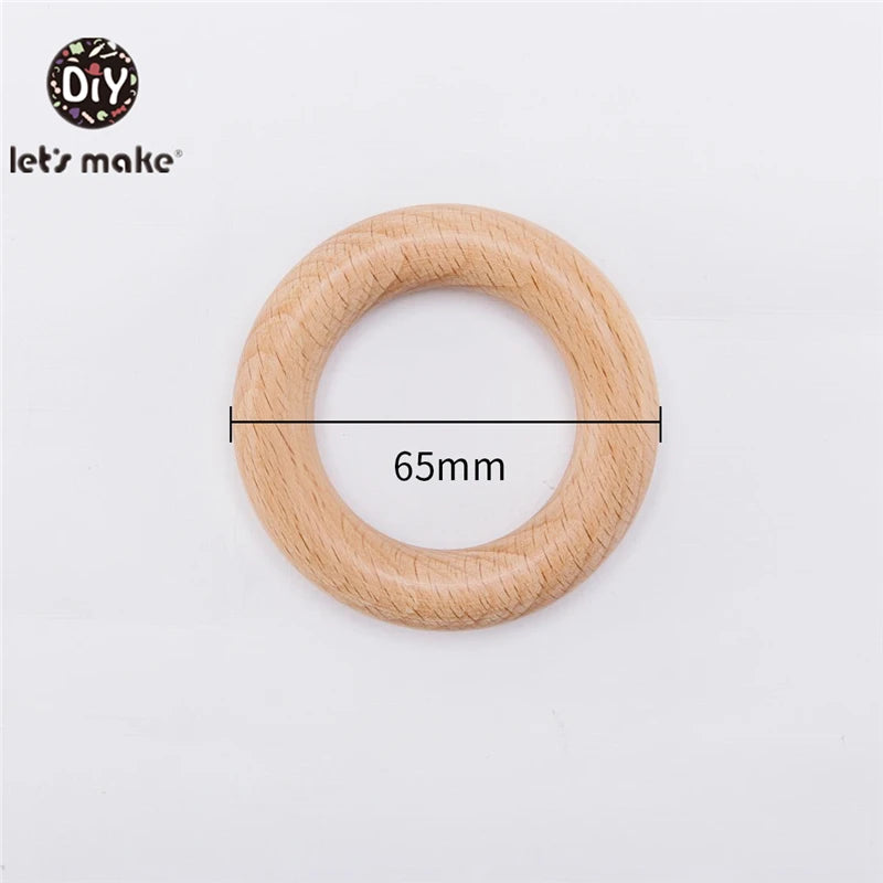 Wooden Rings DIY Maple Wood Teething Toys Smooth Finish