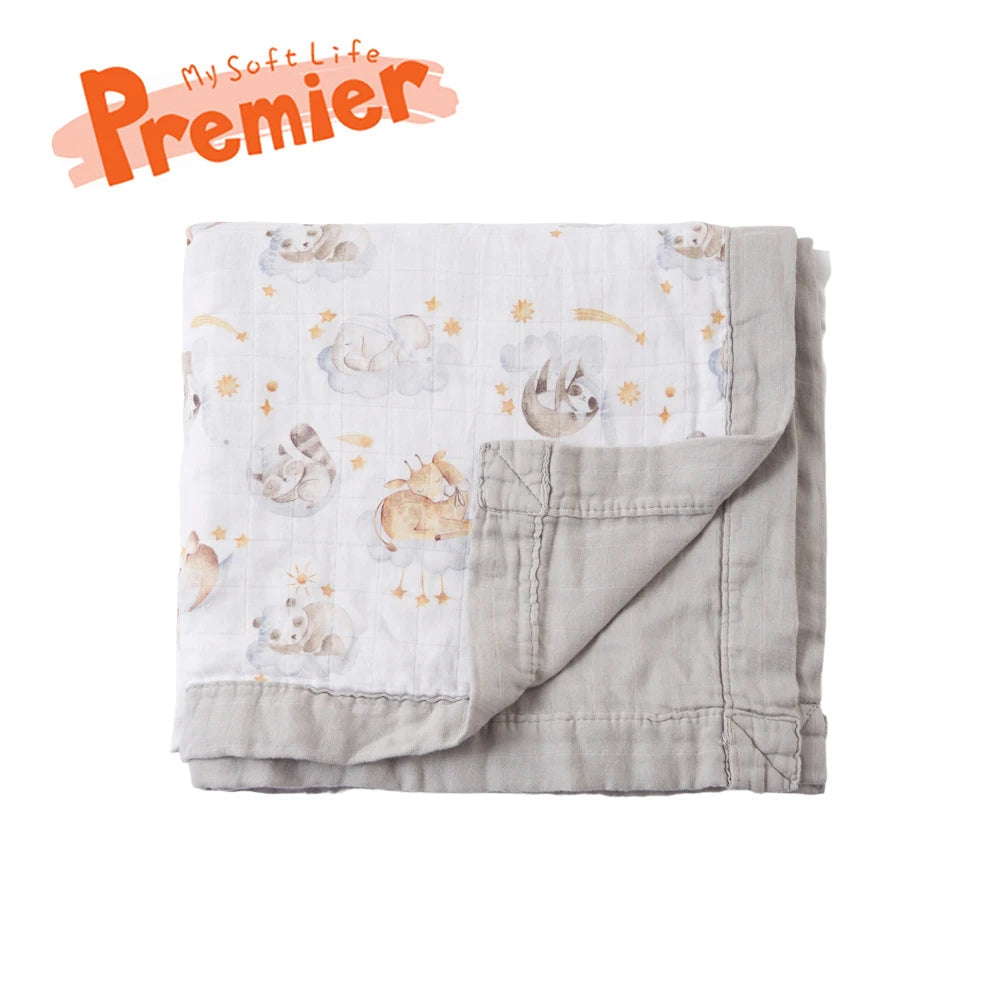 Thicker Bamboo Cotton Muslin Swaddle Baby Quilt
