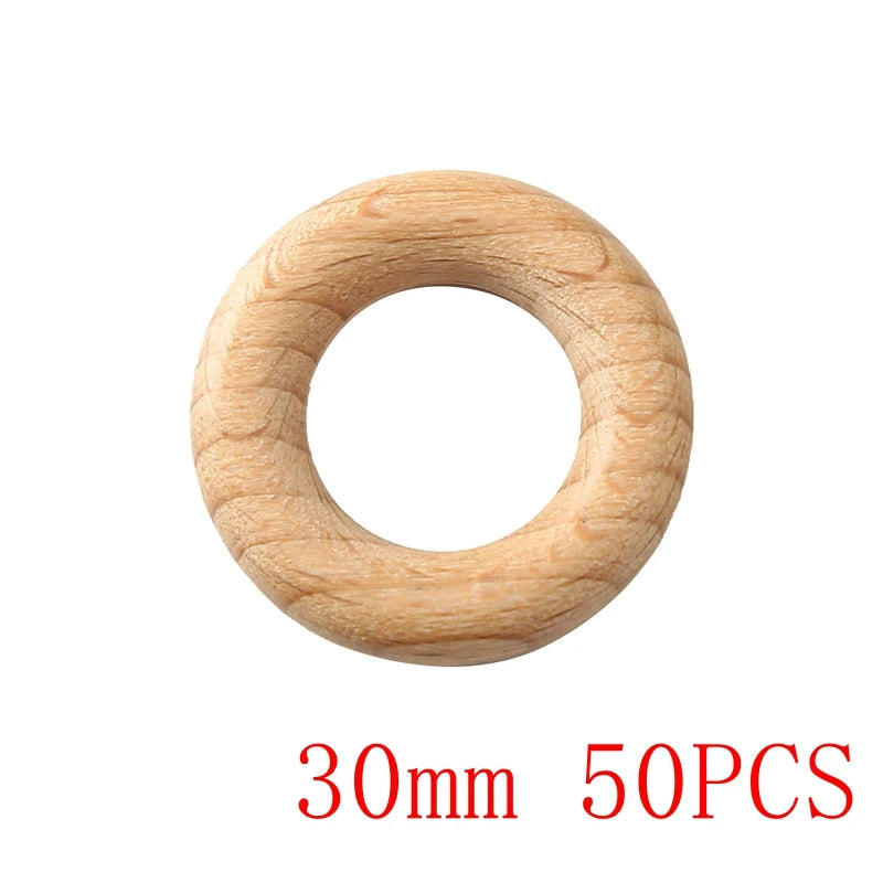 Wooden Rings DIY Teething Toys Smooth Maple Wood