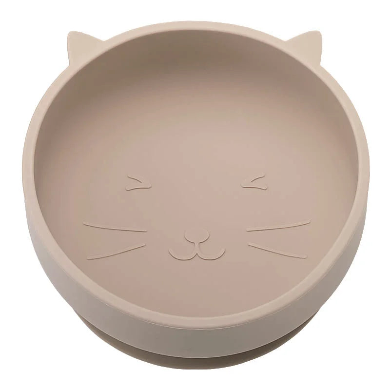 Baby Suction Bowl Cartoon Cat Design Training Tableware