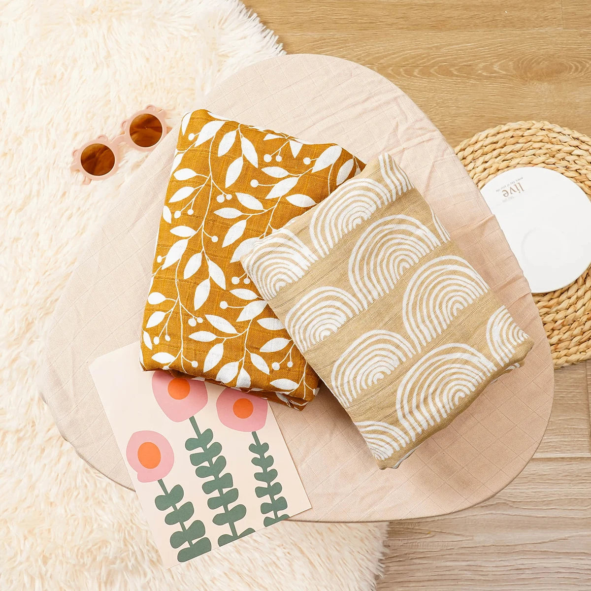 Baby Muslin Swaddle Set Breathable Cotton Blankets