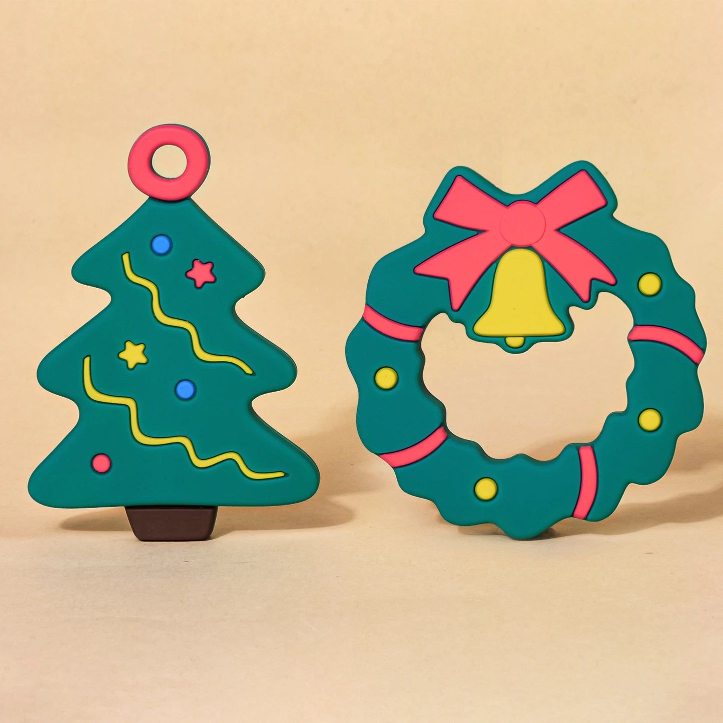 Baby Christmas Silicone Teether Gloves and Stick