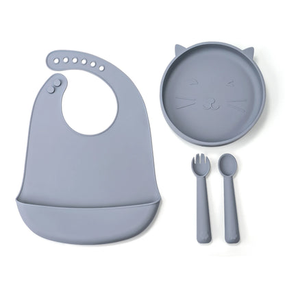 Baby Feeding Set with Suction Tray and Bib