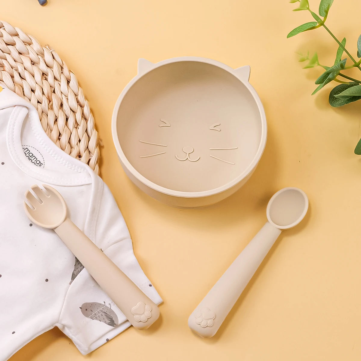 Baby Silicone Suction Bowl and Feeding Spoon Set
