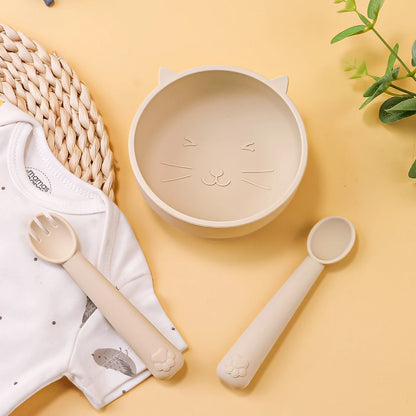 Baby Silicone Suction Bowl and Feeding Spoon Set