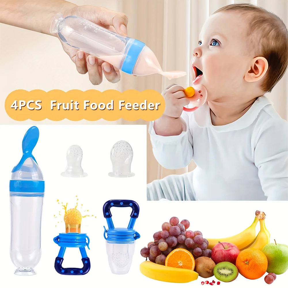 Baby Bottle Feeder with Silicone Spoons