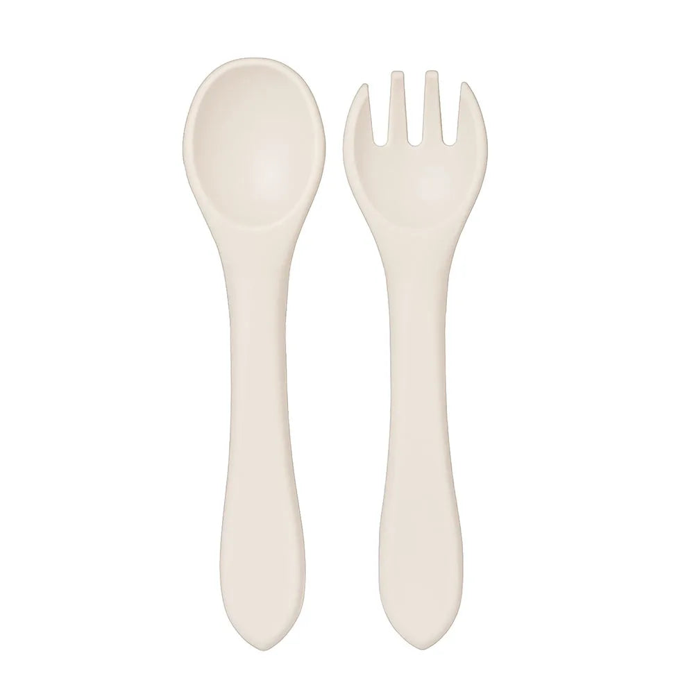 Soft Silicone Baby Spoon and Fork Set