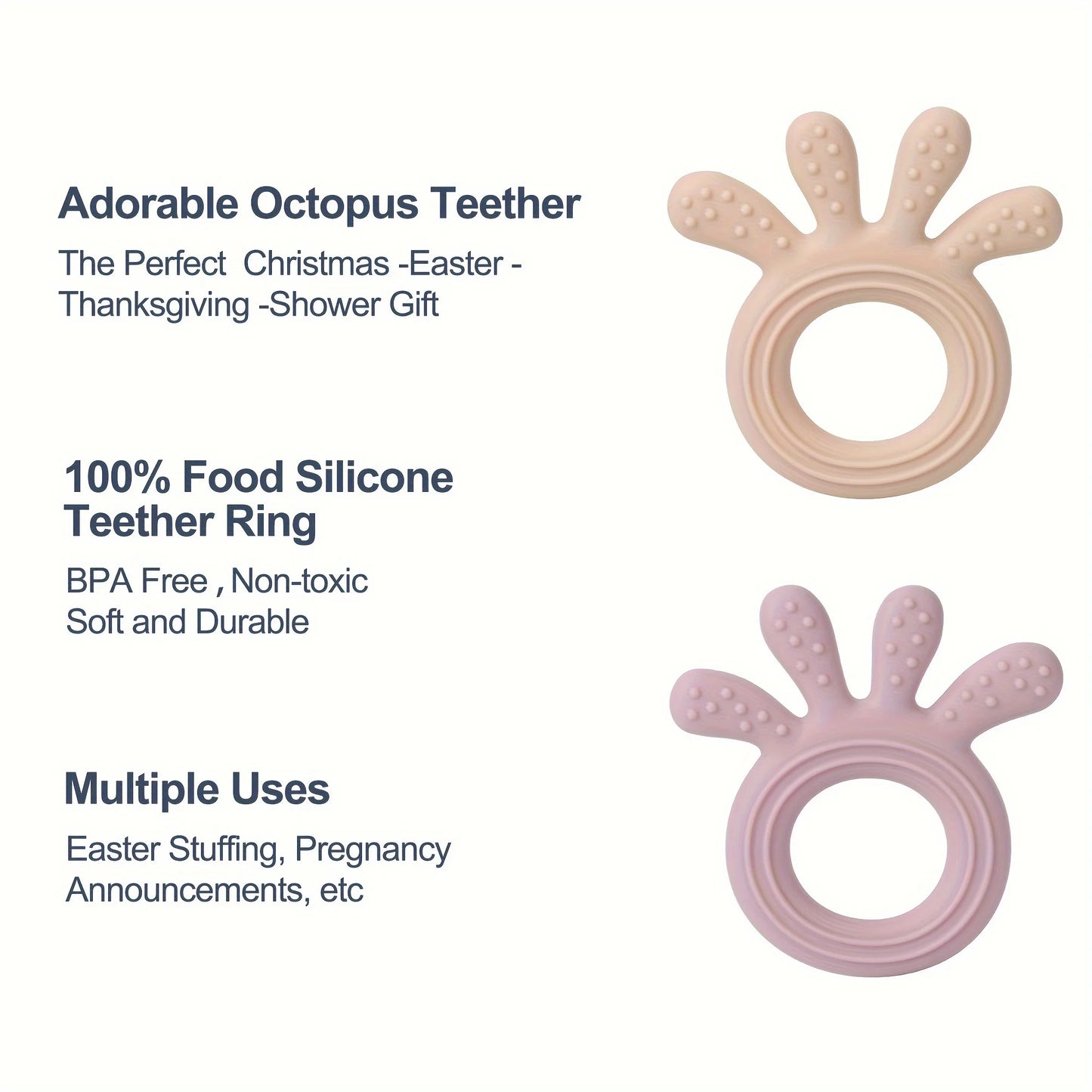 Baby Silicone Octopus Teether BPA Free