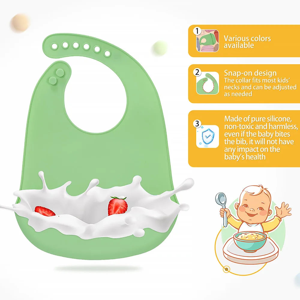 Easy Clean Baby Silicone Eating Bibs