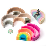 Silicone Rainbow Stacker Montessori Puzzle Toy for Kids