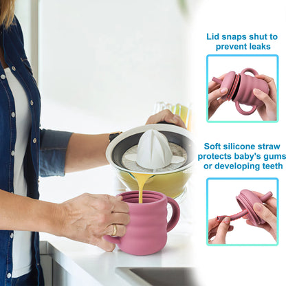 Silicone Baby Drinking Cup Portable Learning Hand Grip