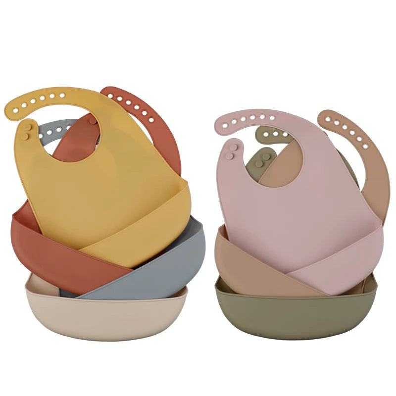 Easy Clean Baby Silicone Eating Bibs