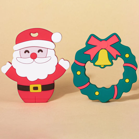 Baby Christmas Silicone Teether Gloves and Stick