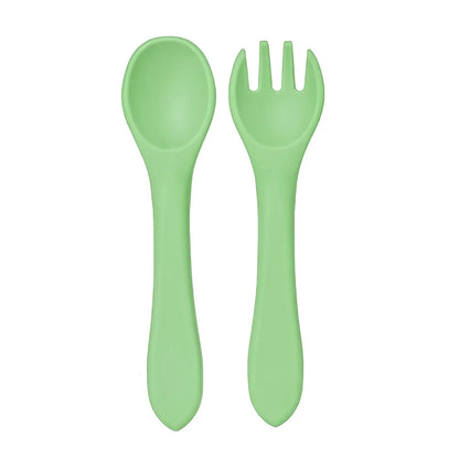 Soft Silicone Baby Spoon and Fork Set