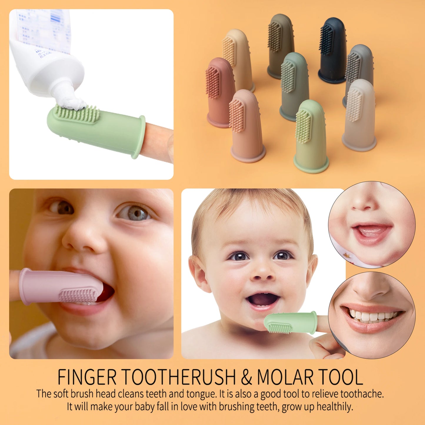Baby Finger Toothbrush Soft Cleaning Brush
