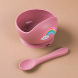 Spill Proof Baby Silicone Feeding Bowl with Spoon