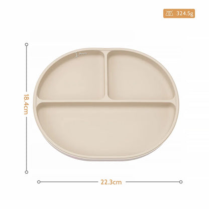 Baby Dinner Plate with Wooden Handle Spoon Fork Set