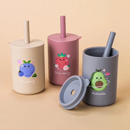 Silicone Baby Sippy Cup with Lid Leakproof Drinking Cup