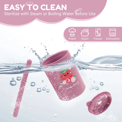 Silicone Baby Sippy Cup with Lid Leakproof Drinking Cup