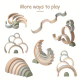 Silicone Rainbow Stacker Montessori Puzzle Toy for Kids