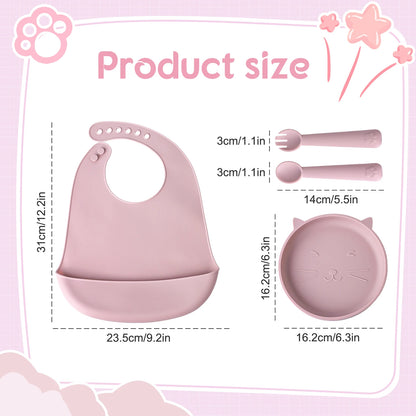 Baby Feeding Set with Suction Tray and Bib