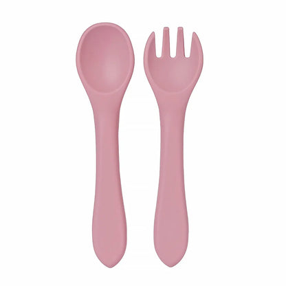 Soft Silicone Baby Spoon and Fork Set