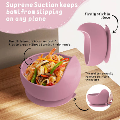 Spill Proof Baby Silicone Feeding Bowl with Spoon