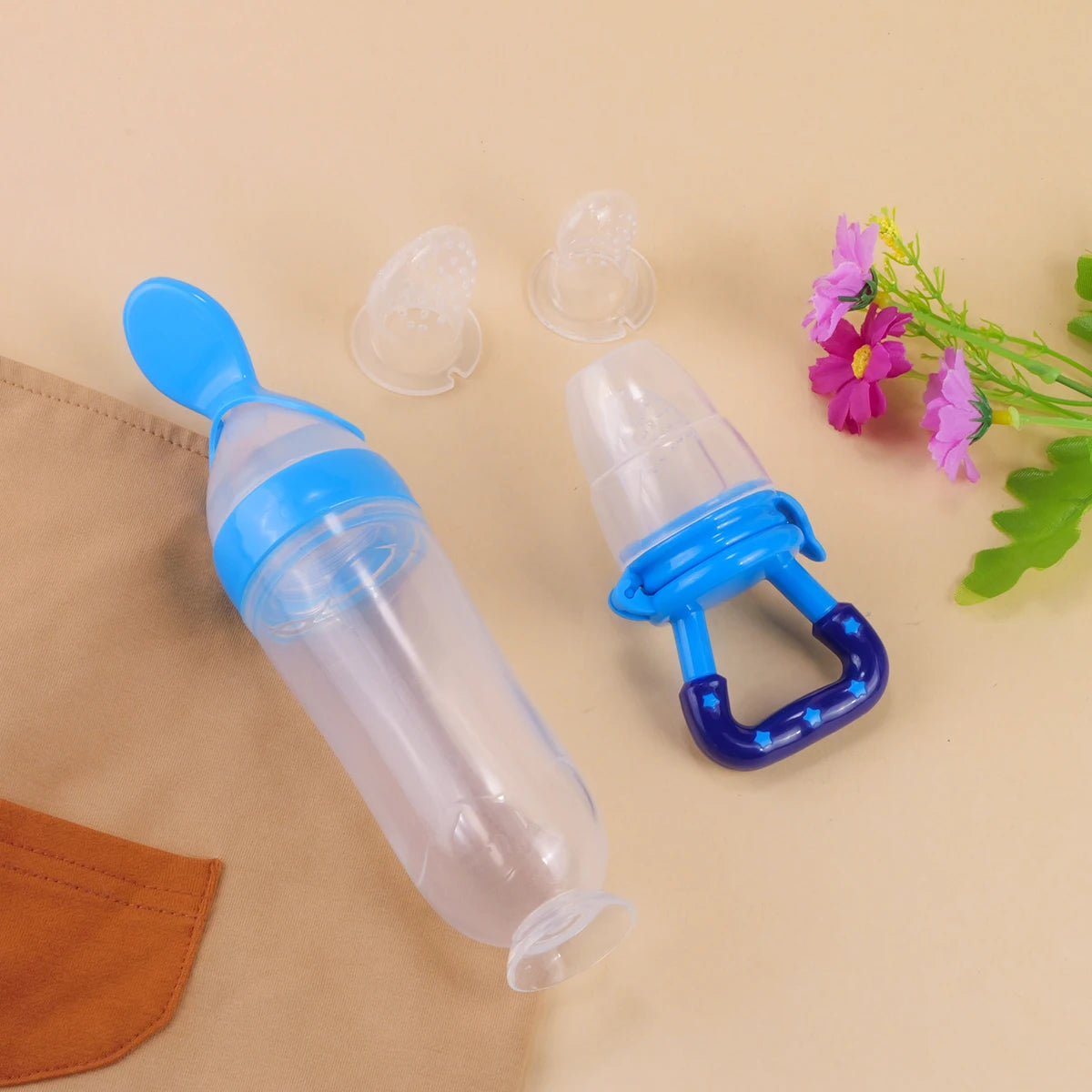 Baby Bottle Feeder with Silicone Spoons