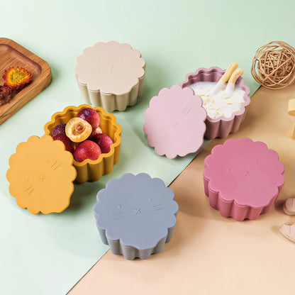 Silicone Lunch Box with Lid Microwave Safe Food Storage
