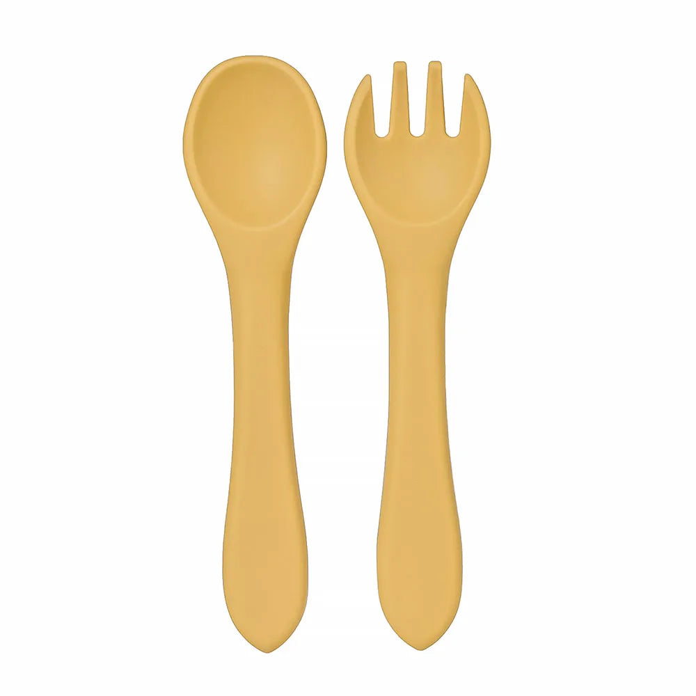 Soft Silicone Baby Spoon and Fork Set