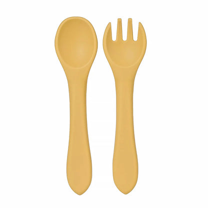 Soft Silicone Baby Spoon and Fork Set