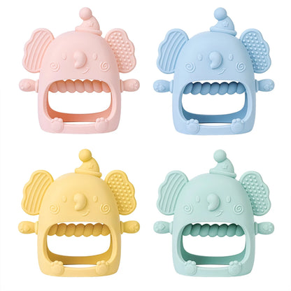 Silicone Elephant Baby Teether Mitten