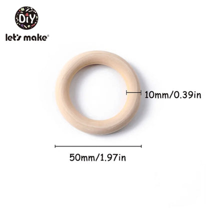 Wooden Rings DIY Maple Wood Teething Toys Smooth Finish