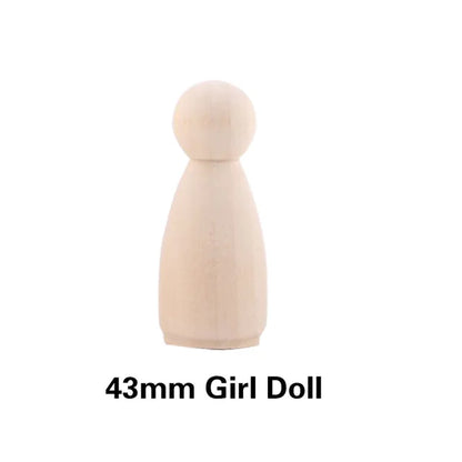 Wooden Peg Dolls DIY Unfinished Room Decor Toy Set
