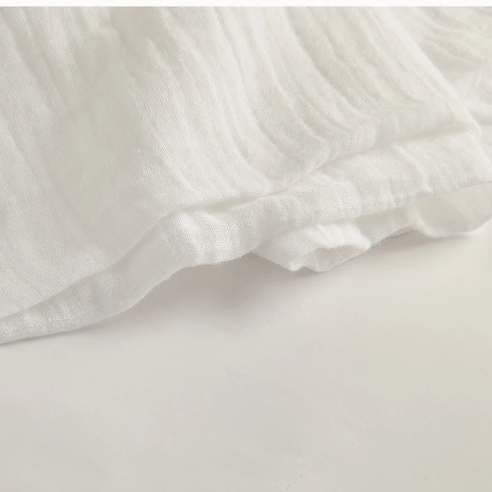 Plain White Muslin Baby Blanket Photo Background