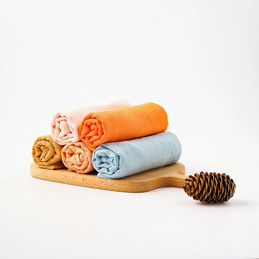 Bamboo Cotton Muslin Blanket and Burp Cloth Set