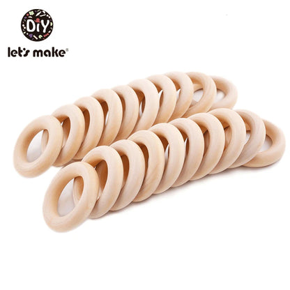 Wooden Rings DIY Maple Wood Teething Toys Smooth Finish