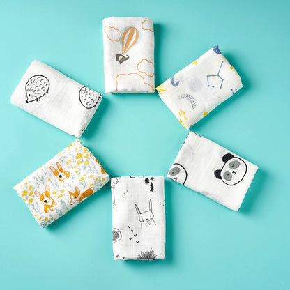 Bamboo Cotton Swaddle Blanket and Baby Bib Set