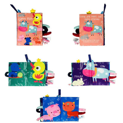 Baby Tail Cloth Book Early Learning Interactive Soft Book 0–36 Months