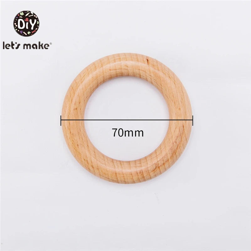 Wooden Rings DIY Maple Wood Teething Toys Smooth Finish
