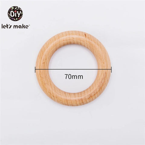 Wooden Rings DIY Maple Wood Teething Toys Smooth Finish