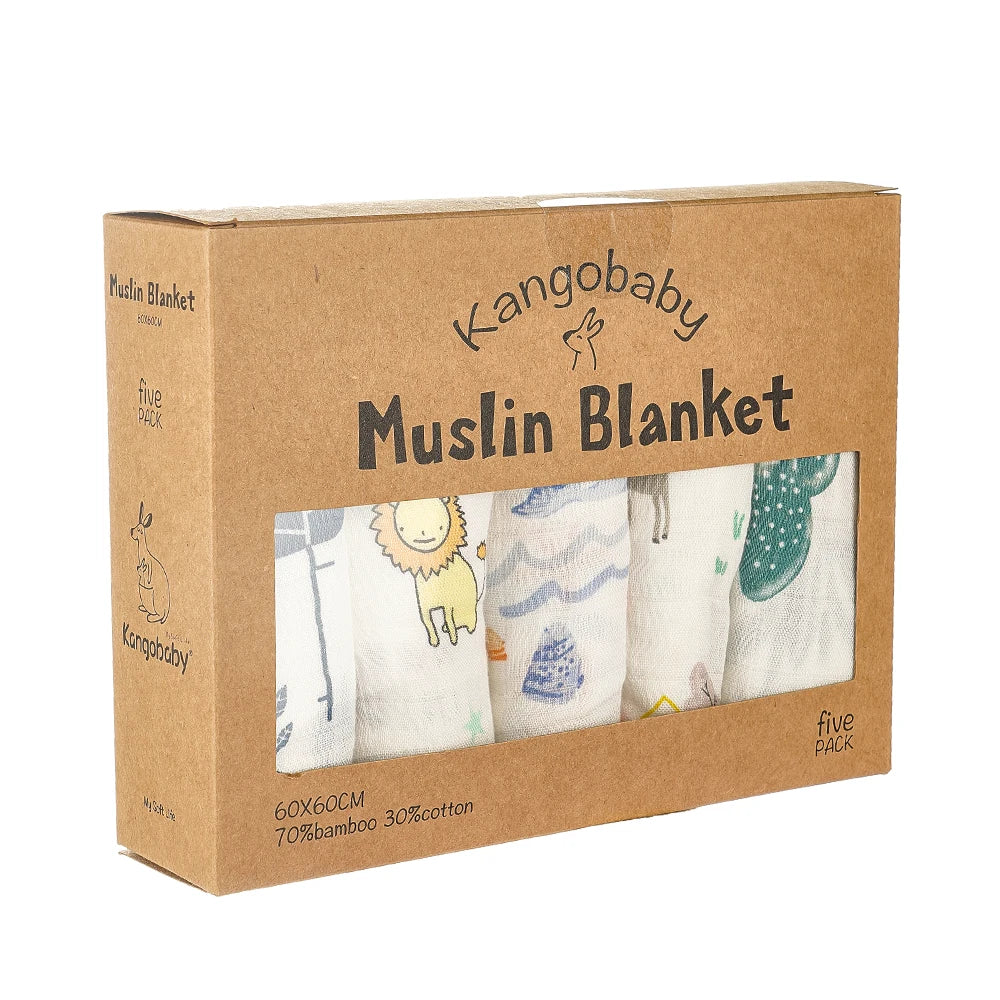 Bamboo Cotton Swaddle Blanket and Baby Bib Set