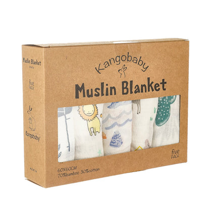 Bamboo Cotton Swaddle Blanket and Baby Bib Set