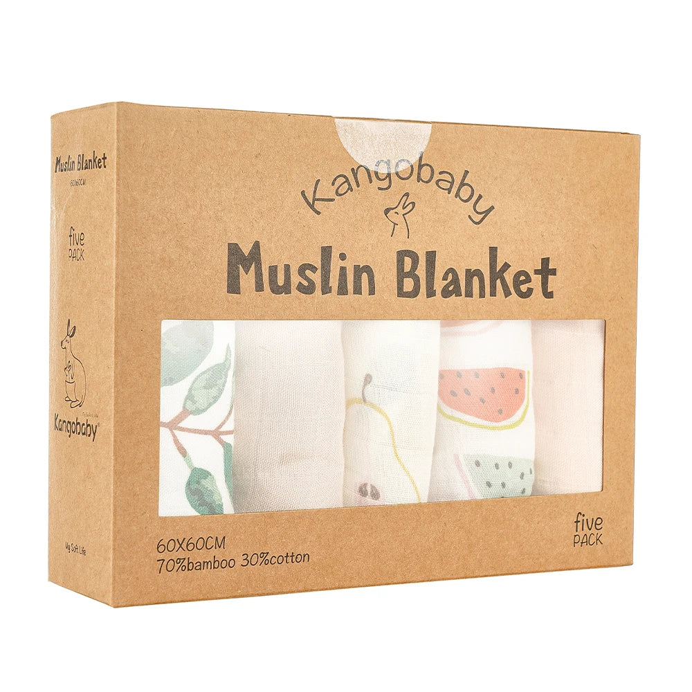 Bamboo Cotton Swaddle Blanket and Baby Bib Set