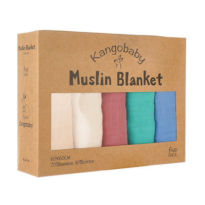 Bamboo Cotton Swaddle Blanket and Baby Bib Set