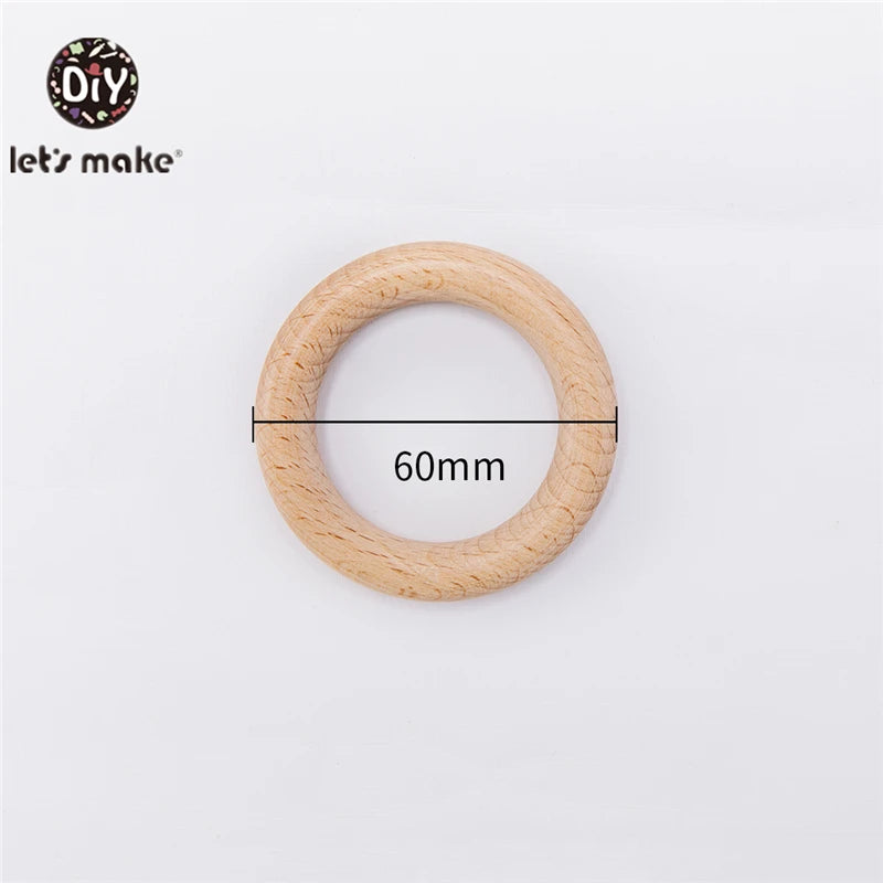 Wooden Rings DIY Maple Wood Teething Toys Smooth Finish
