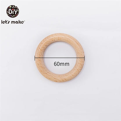 Wooden Rings DIY Maple Wood Teething Toys Smooth Finish