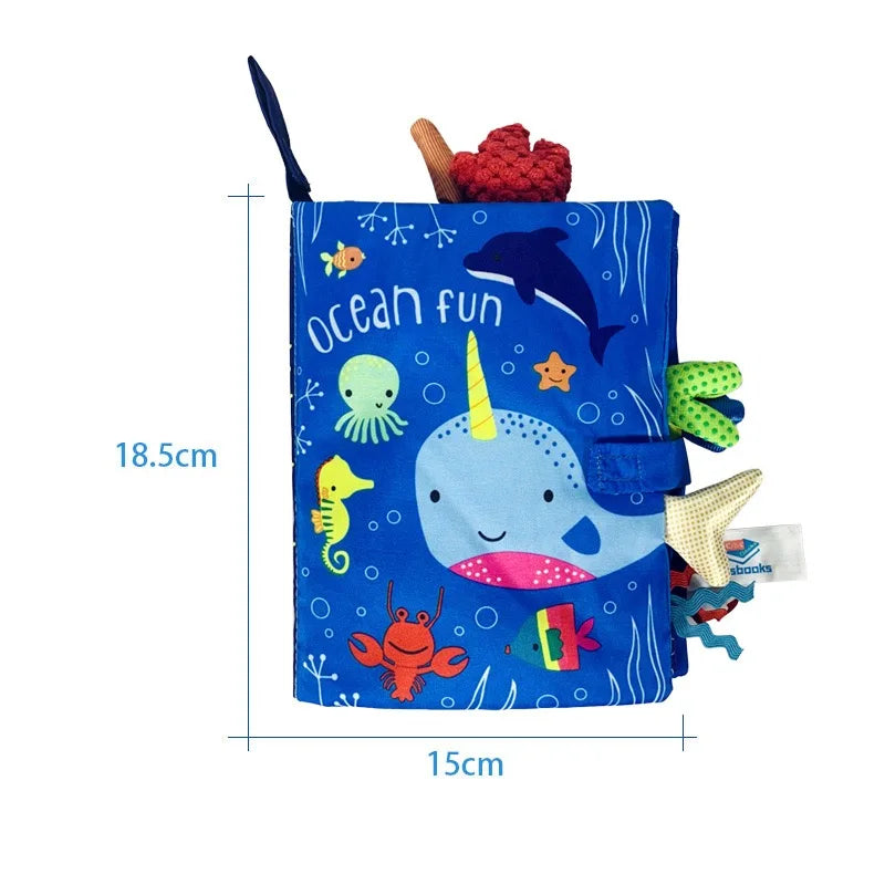 Baby Tail Cloth Book Early Learning Interactive Soft Book 0–36 Months