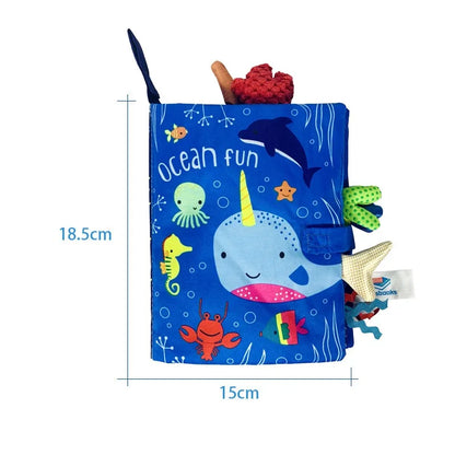 Baby Tail Cloth Book Early Learning Interactive Soft Book 0–36 Months