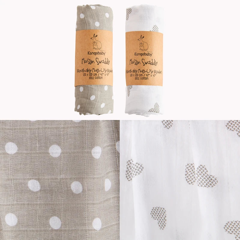 Floral Muslin Swaddle Blanket Set Colorful Design